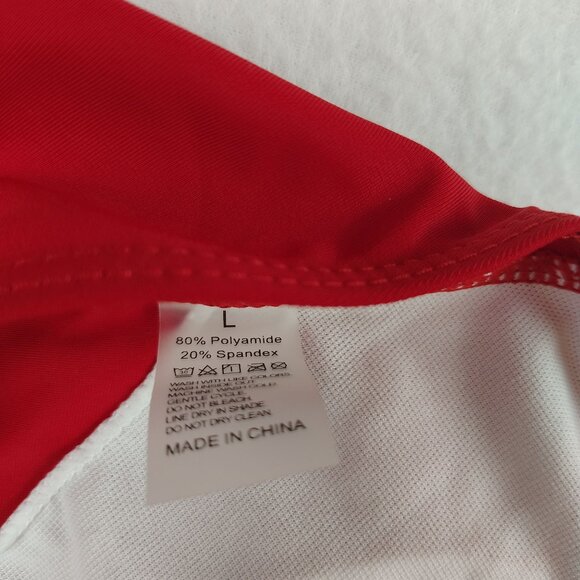 Red Strapless Cinched Cheeky Bikini Sz Large - Picture 6 of 9